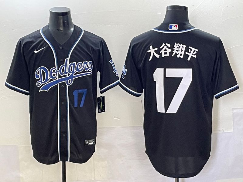 Men 2025 Los Angeles Dodgers 17 Ohtani Black Three generations Fashion Nike MLB Jersey style 7042
